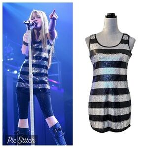 Black and Silver Sequin Dress ASO Hannah Montana